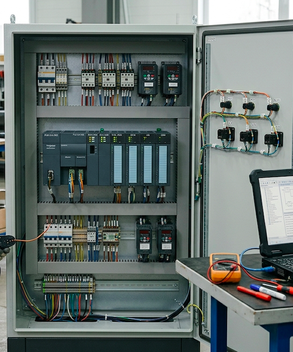 Сборка и пусконаладка шкафа управления КНС с контроллером Schneider Electric